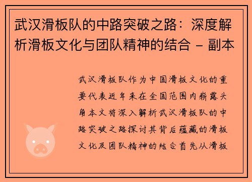 武汉滑板队的中路突破之路：深度解析滑板文化与团队精神的结合 - 副本